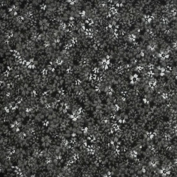 Quilters Calico - Black Gray Muted Tonal Floral Calico - 100% Quilters Cotton