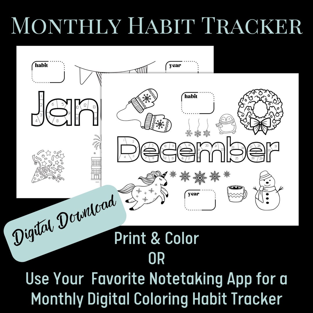 Monthly Habit Tracker Coloring - Il 1080xN.4547748177 Bmza