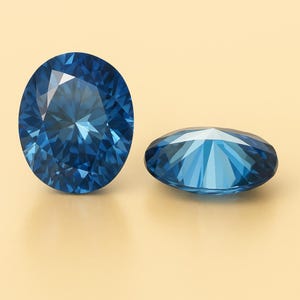 Royal Blue Oval Moissanite: 6x8mm Loose Gemstone, VVS1 Clarity