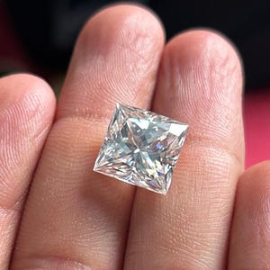 12x12mm Natural Princess Square Cut Diamond, GRA Certified Loose Moissanite, Gift For Her, Making For Jewelry, Top Grade Excellent
