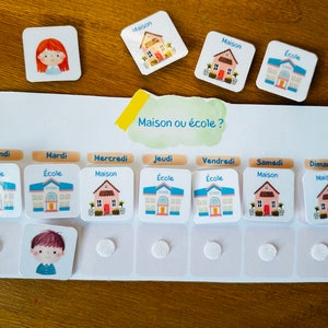 Magnetic or Laminated Marker Week - Home and School - Joint Custody - Montessori Educational - Educational and Fun Tool for Children
