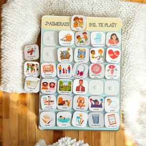 PECS-bord met 30 gelamineerde/magnetische pictogramafbeeldingskaarten, visueel communicatiemiddel voor autisme