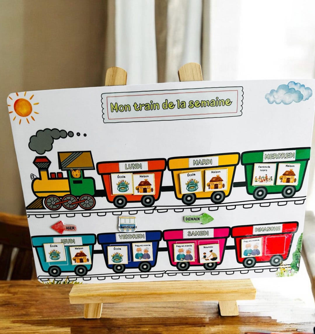 Train de la Semaine Enfant – Semainier Maternelle – Routine Visuelle ...