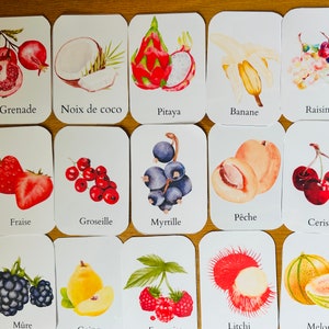 Carte nomenclature (les fruits)/ jeu inspiration Montessori éducatif maternelle