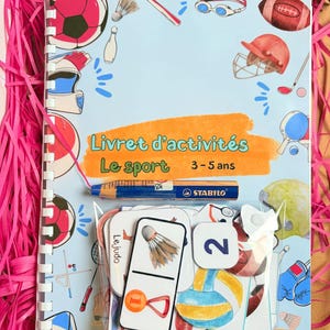 Children&#39;s activity booklet on sports - Quiet book for children on sports - Learning booklet - Montessori activity booklet