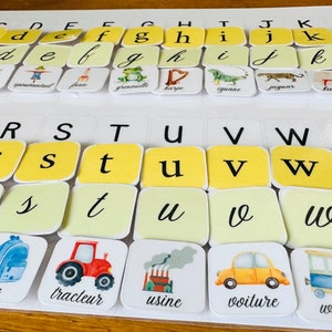 Correspondance des Lettres – Alphabet Montessori – Graphies Scriptes, Cursives et Capitales
