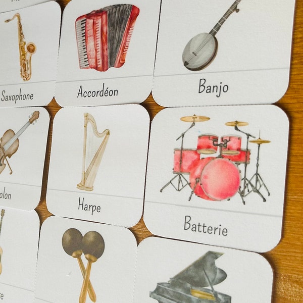 Musical instruments, Montessori-inspired nomenclature card