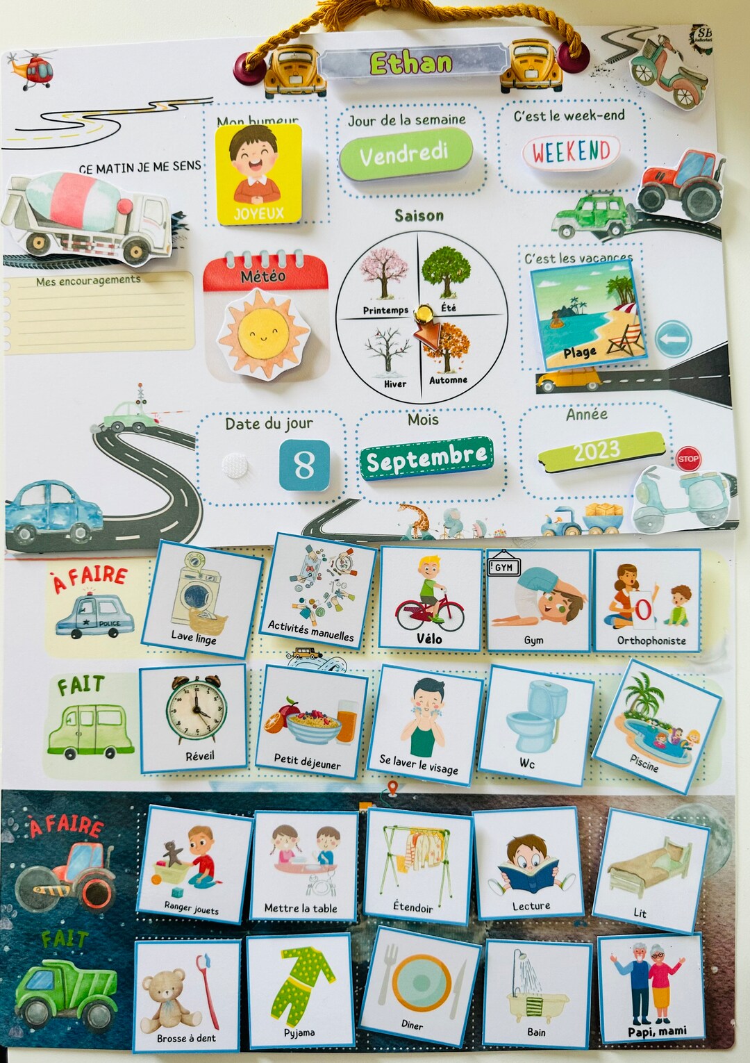 140 Magnets/ Two Magnetic or Laminated Routine Boards/ Customizable ...