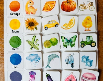 Jeu pédagogique pour apprendre les couleurs Montessori