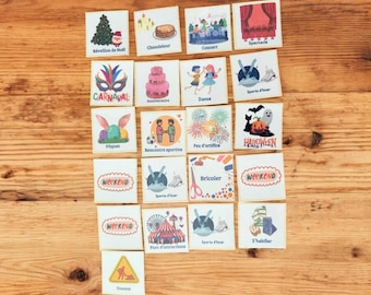 Set of 24 Customizable Magnets for Magnetic Weekly Planner