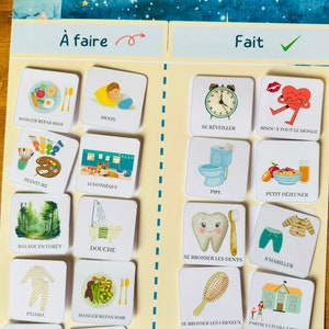 Routine magnétique personnalisée , routine quotidienne, routine du jour/soir, routines enfant inspiration montessori