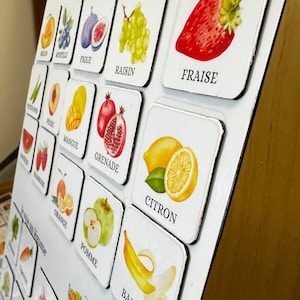 Jeu de reconnaissance fruits & légumes plastifié ou magnétique Montessori image 2