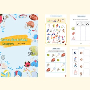 Children&#39;s activity booklet on sports theme Digital - Quiet book for children on sports - Learning booklet - Activity booklet