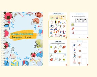 Children's activity booklet on sports theme Digital - Quiet book for children on sports - Learning booklet - Activity booklet