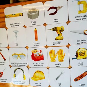 Cartes de nomenclature outils de bricolage /jeu pédagogique/ document linguistique inspiration montessori