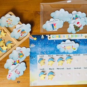 How many sleeps? / fun sheet to find your way around time / Joint custody / Laminated or magnetic Montessori inspiration