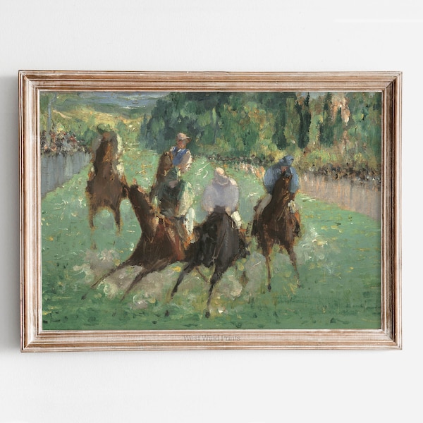 Vintage-Inspired Manet Art Print: At the Races - Equestrian Impressionism, Digital Download | Wall Decor | Art Collector's Piece | 189