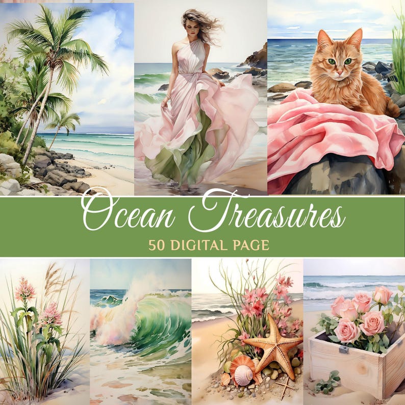 Nautical Junk Journal Kit: Sea Watercolor Paper (digital Download) - Etsy