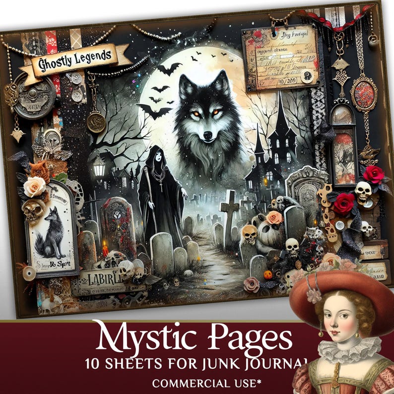 Witch Junk Journal Printables – Mystic Halloween Pages for Scrapbooking ...