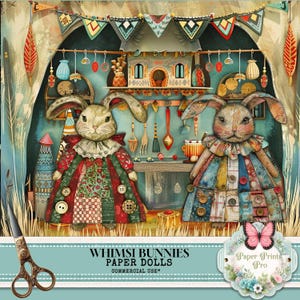 Bunny Paper Doll Puppet Theater Kit (Digital Download)
