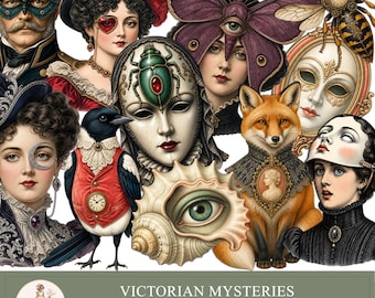 Vintage Ephemera Pack, Weird Oddities , Victorian Curiosities Cutouts for Junk Journals, Printable Collage - PaperPrintsPro