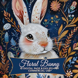 Junk Journal Bunny Scrapbook Album - Easter Theme Rabbit Ephemera