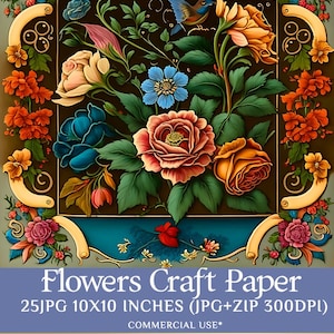 Craft Paper with Vintage Flowers - Perfect for Creating Gorgeous Scrap Books and Ephemera Collages
