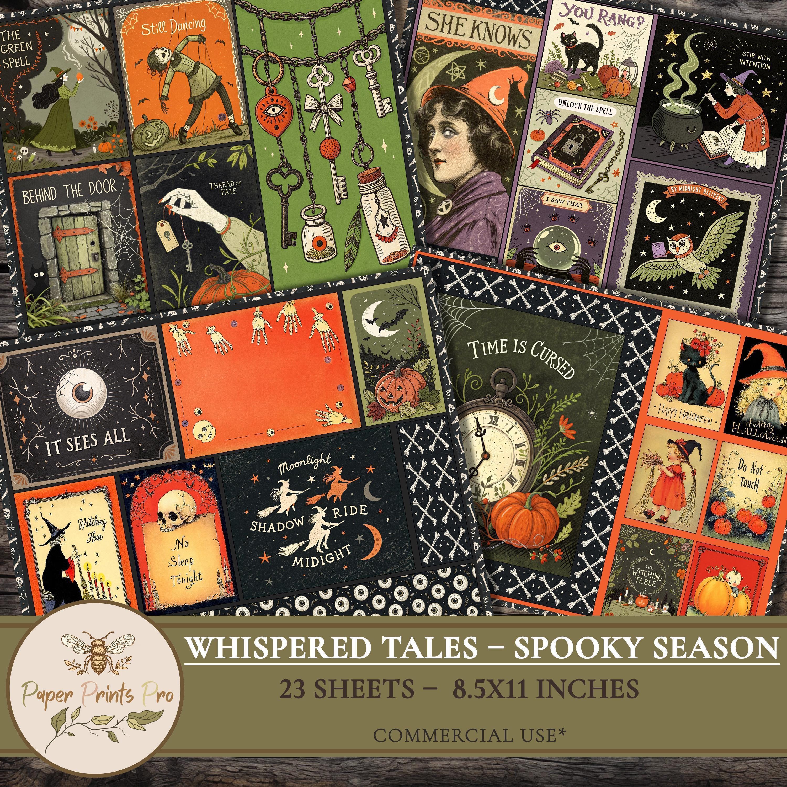 Printable Halloween Junk Journal Kit: Spooky Ephemera, Scrapbook Pages ...