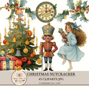 Printable Nutcracker Paper Dolls – Vintage Christmas Ephemera Cutouts for Crafting & Junk Journals – PaperPrintsPro