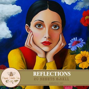 Reflections: Digital Collage Kit – 20 High-Resolution Images for Home decor ,Art Journals & Craft Projects