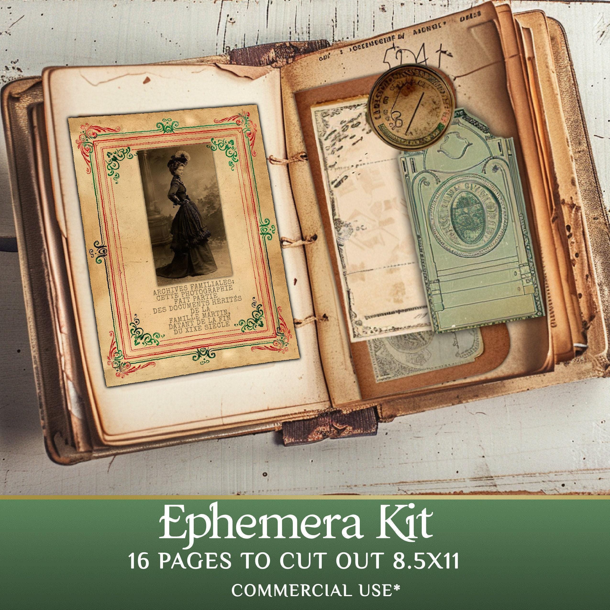 VINTAGE EPHEMERA PACK - Junk Journal Supplies Scrapbook Kit ...