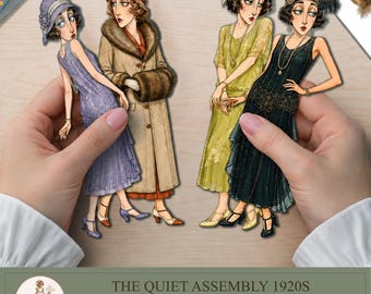 Vintage Paper Dolls Printable, Retro Ladies, Junk Journal Ephemera, Paper Craft, Collage Supplies, PaperPrintsPro