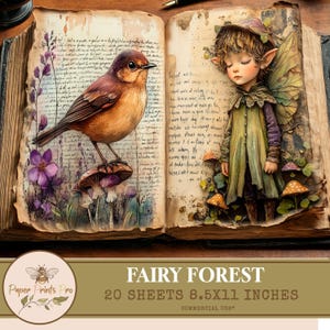 Printable Junk Journal Sheets – Fairy Forest Theme with Fairies and Gnomes – PaperPrintsPro