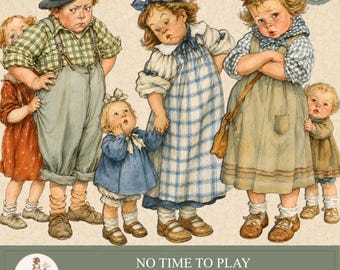 Children Clipart PNG, Vintage Kids , Printable Paper Dolls, Junk Journal Ephemera, Scrapbook , Decoupage, PaperPrintsPro