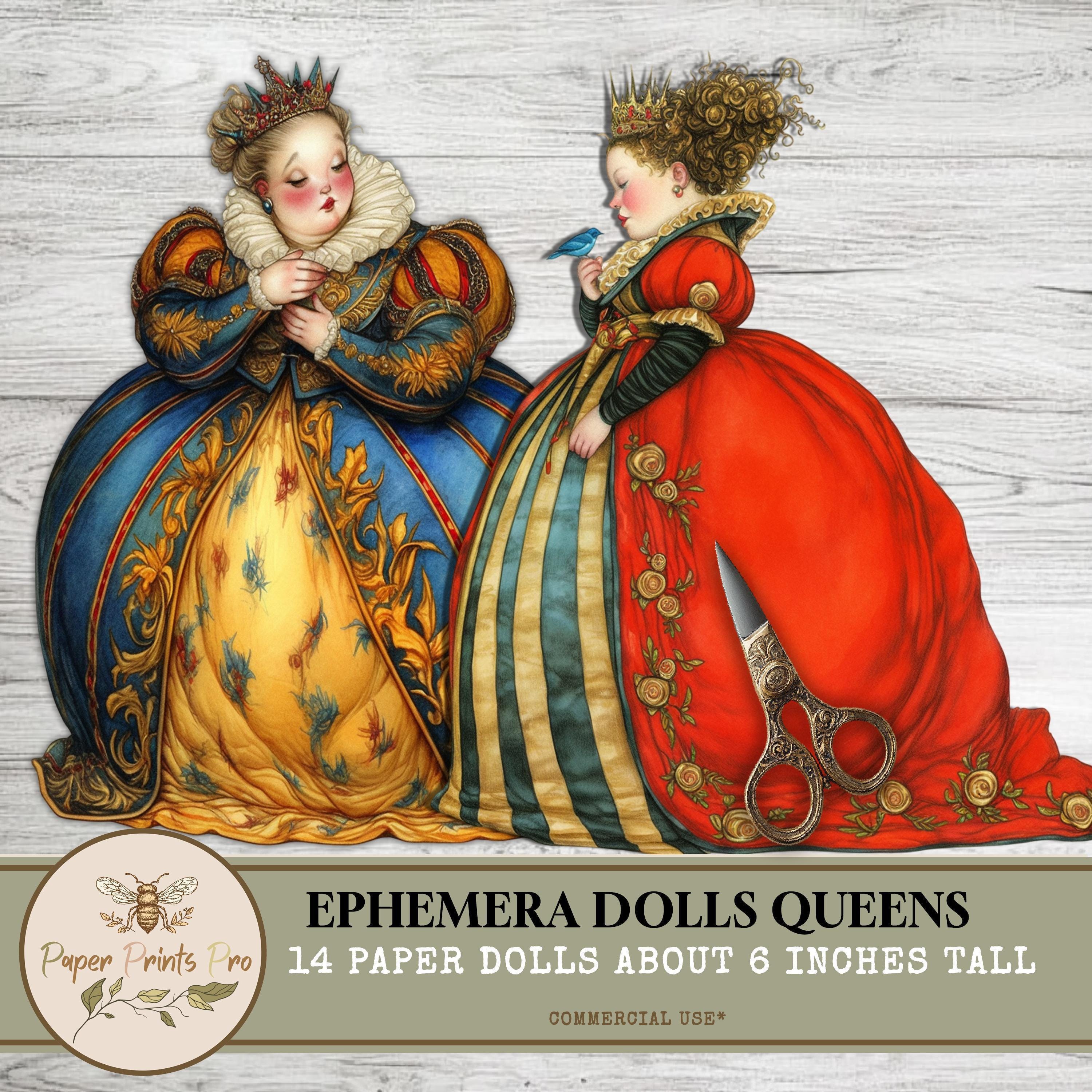 Printable Paper Dolls – Vintage Queen Ephemera, Cutouts for Journals ...