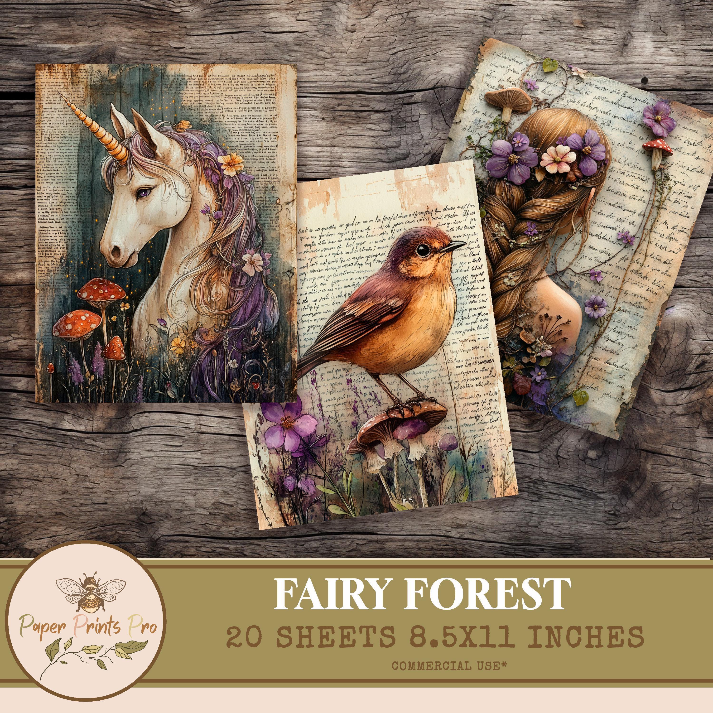 Printable Junk Journal Sheets – Fairy Forest Theme With Fairies and ...