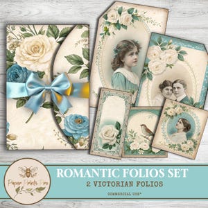 Junk Journal Folio Pack - Victorian Style with Tags and Decorative Sheets