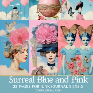 Surreal Pages for Junk Journal - Collage Sheets - Mixed Media Supplies for Unique Artistic Creations