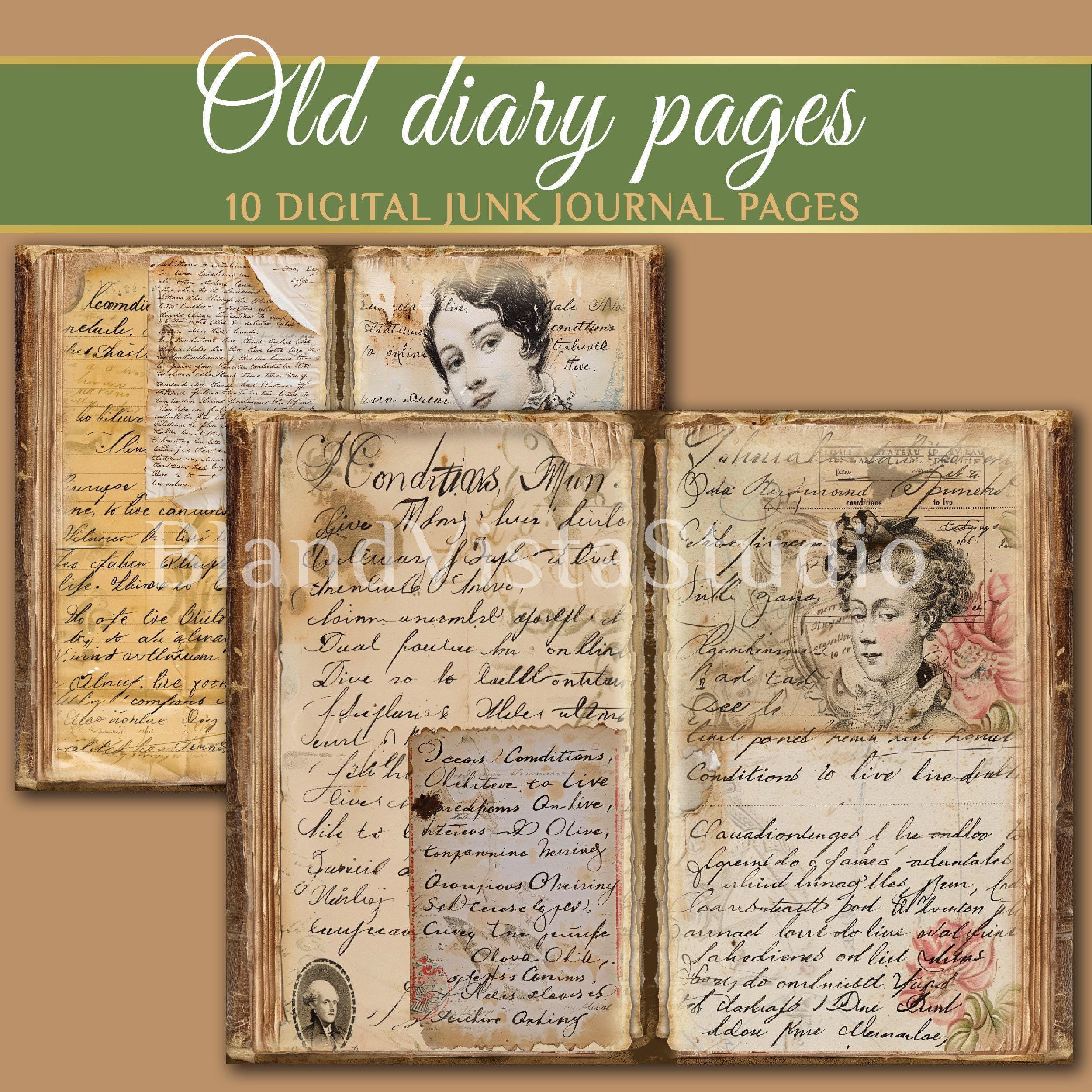 Printable Vintage Junk Journal Pages – Old Paper Ephemera With Letters ...