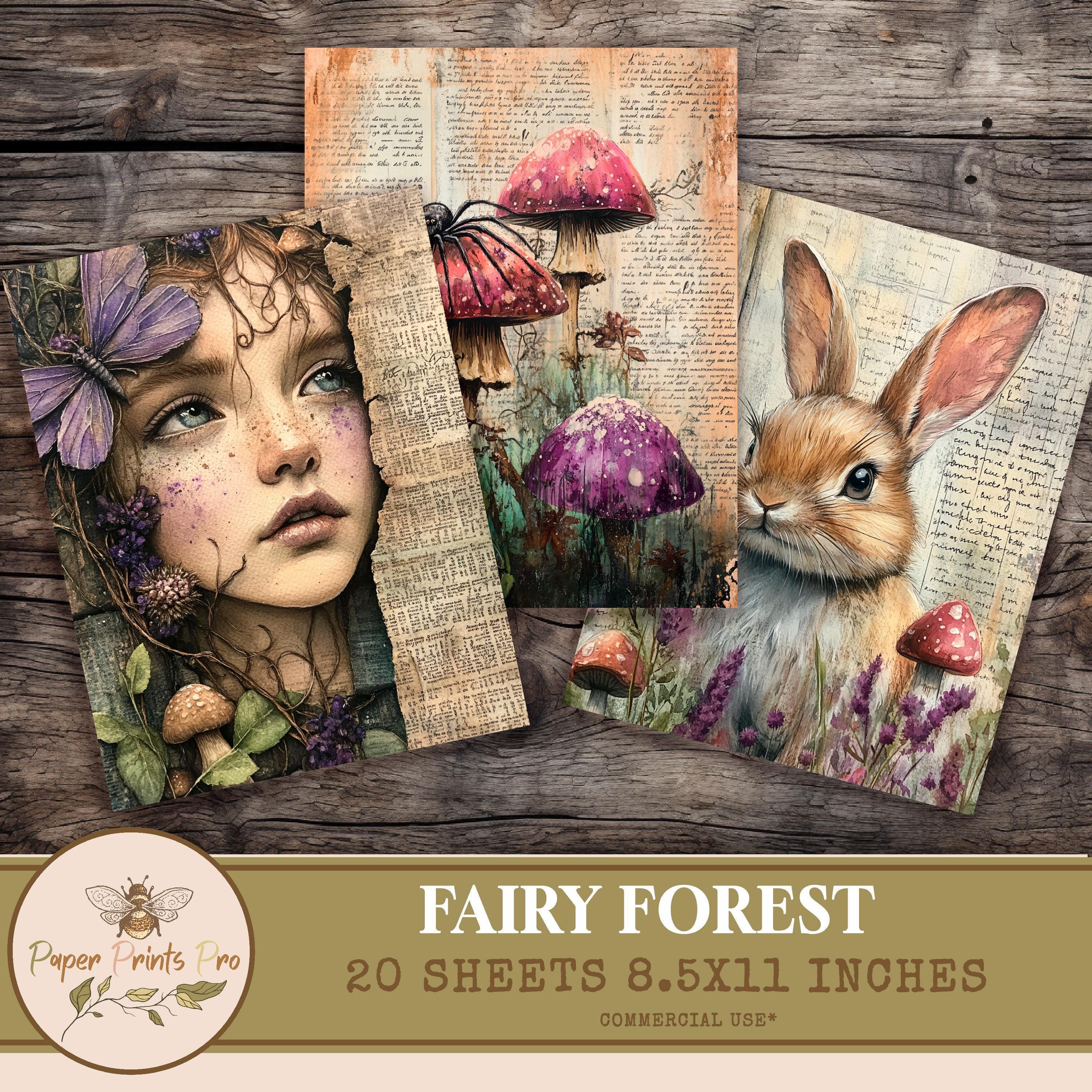 Printable Junk Journal Sheets – Fairy Forest Theme With Fairies and ...