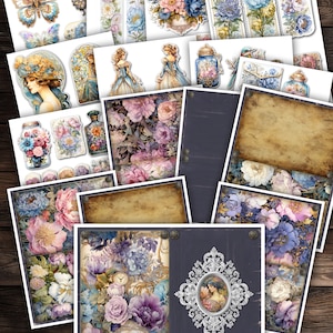 Floral Folio Kit for Junk Journals – Complete Crafting and Ephemera Collection