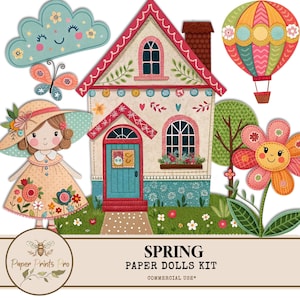 Spring Paper Dolls Paper Dolls Spring Kit – Printable DIY Cutouts for Journals ...