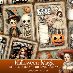 Halloween Junk Journal Printable Kit – Scrapbooking Pages - Ephemera for Crafts – PaperPrintsPro