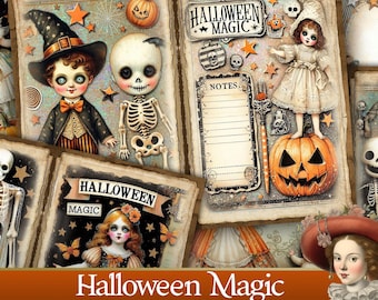 Halloween Junk Journal Printable Kit – Scrapbooking Pages - Ephemera for Crafts – PaperPrintsPro