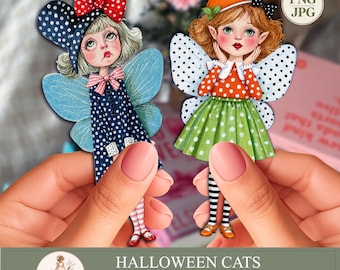 Fairy Clipart, Printable Paper Dolls, Fairy png, Scrapbook Ephemera , PaperPrintsPro