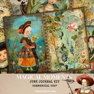 Whimsy Junk Journal Kit: Printable Ephemera, Cards (Digital Download)