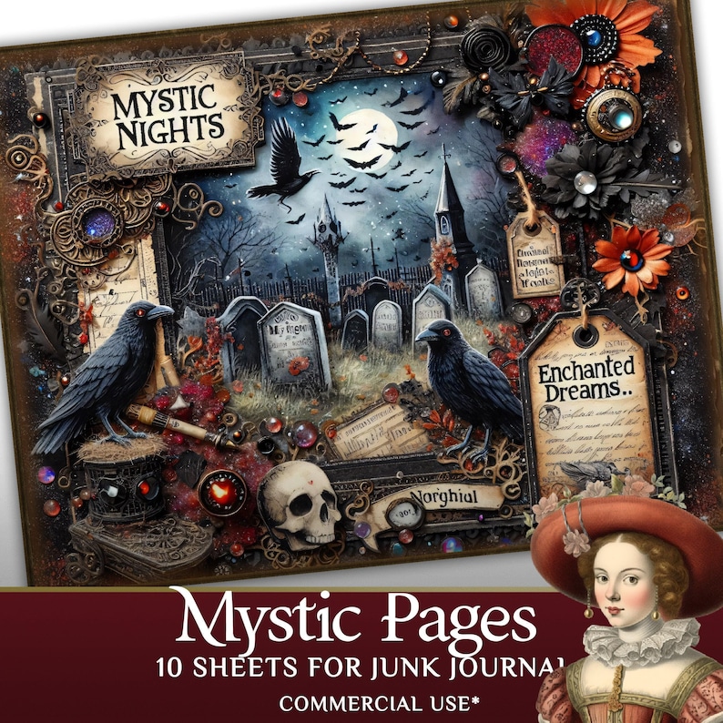 Witch Junk Journal Printables – Mystic Halloween Pages for Scrapbooking ...