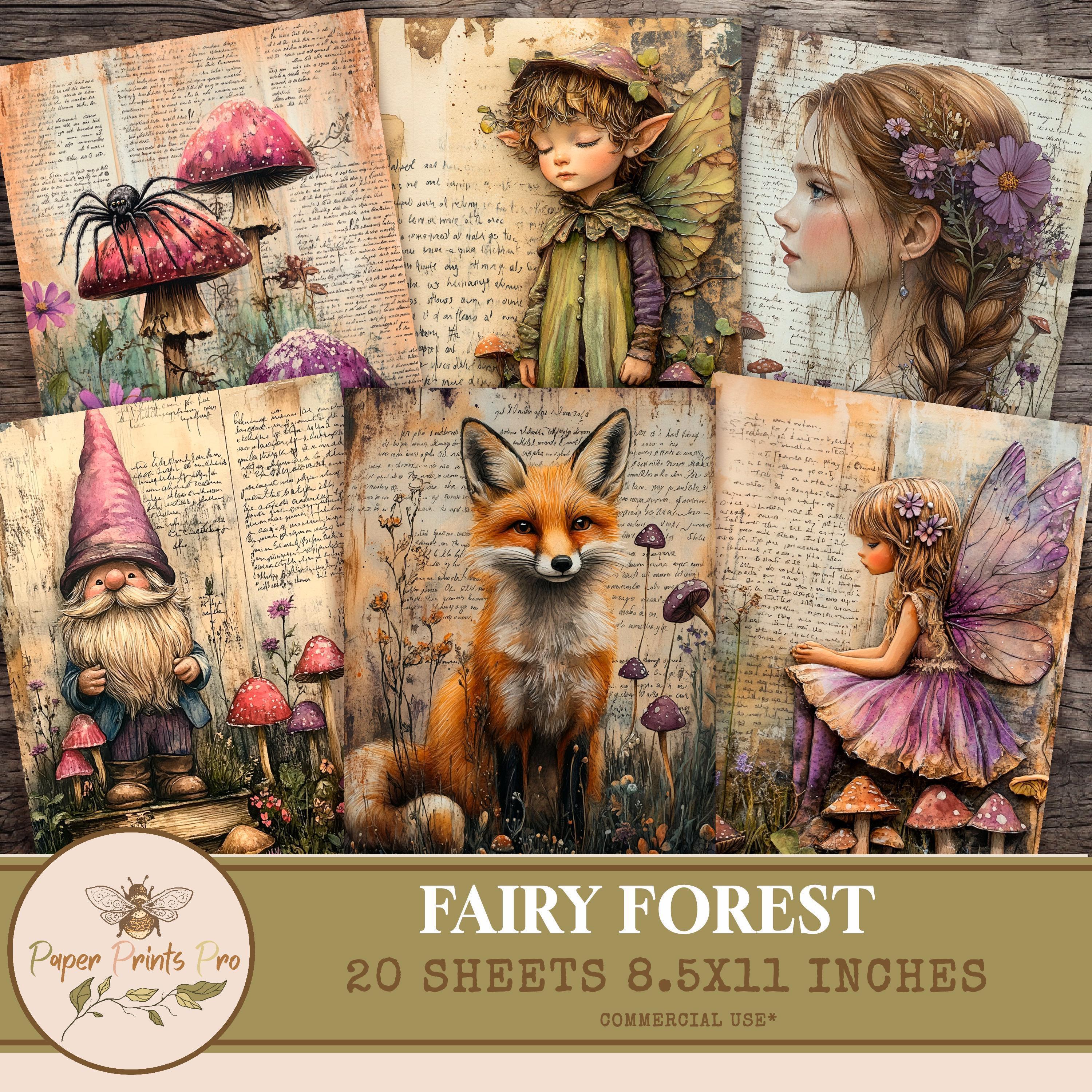 Printable Junk Journal Sheets – Fairy Forest Theme With Fairies and ...
