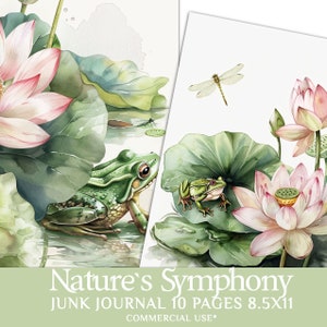 Nature-Inspired Digital Clip Art: Frogs, Dragonflies & Lilies for Scrapbooks and Junk Journals