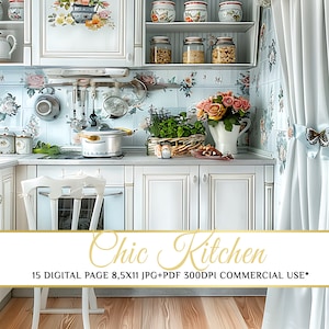 Junk Journal Kit with 15 Kitchen Clipart Pages - Vintage Ephemera Collage for Scrapbooking